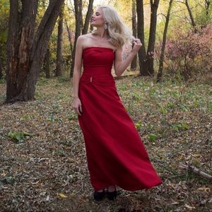 Red Satin Prom Dress
